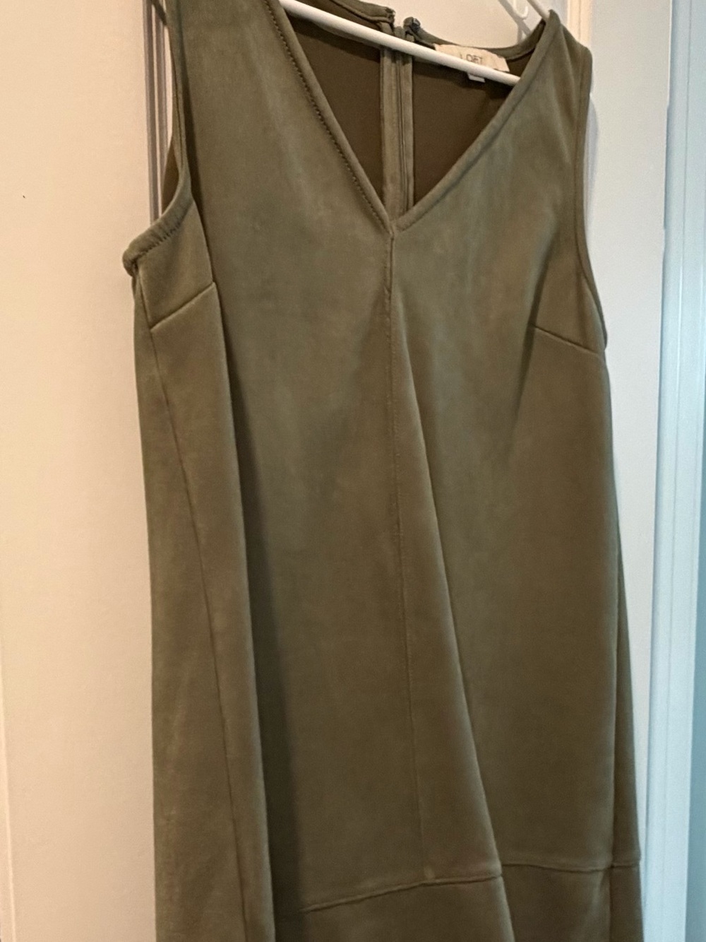 LOFT Olive V-Neck Sleeveless Dress